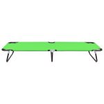 Vidaxl chaise longue pliable acier vert