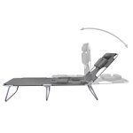 Vidaxl chaise longue pliable et coussin de tte dossier rglable gris