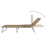 Vidaxl chaise longue pliable avec dossier rglable taupe