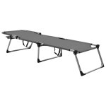 Vidaxl chaise longue pliable extra haute pour seniors gris aluminium