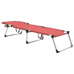 Vidaxl chaise longue pliable extra haute pour seniors rouge aluminium Vidaxl chaise longue pliable extra haute pour seniors rouge aluminium