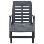 Vidaxl chaise longue pliable plastique anthracite