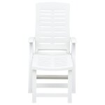 Vidaxl chaise longue pliable plastique blanc