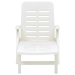 Vidaxl chaise longue pliable plastique blanc