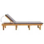 Vidaxl chaise longue pliante avec coussin bois d'acacia solide