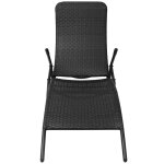 Vidaxl chaise longue pliante rotin synthtique noir