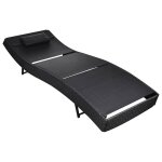 Vidaxl chaise longue rsine tresse noir