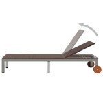 Vidaxl chaise longue avec roues rsine tresse marron