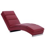 Vidaxl chaise longue rouge bordeaux similicuir