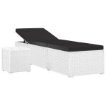 Vidaxl chaise longue et table � th� r�sine tress�e blanc