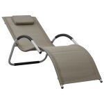 Vidaxl chaises longues textilène 2 pcs taupe et gris Vidaxl chaises longues textilène 2 pcs taupe et gris