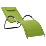 Vidaxl chaises longues textilne 2 pcs vert et gris