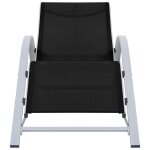 Vidaxl chaise longue textilne et aluminium noir