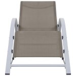 Vidaxl chaise longue textil�ne et aluminium taupe