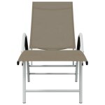 Vidaxl chaise longue textilne et aluminium taupe