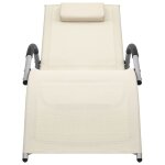 Vidaxl chaise longue textilne crme et gris