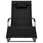 Vidaxl chaise longue textil�ne noir et gris