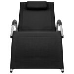 Vidaxl chaise longue textilne noir et gris