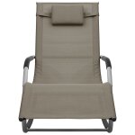 Vidaxl chaise longue textil�ne taupe et gris