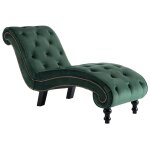 Vidaxl chaise longue velours vert