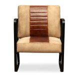 Vidaxl chaise marron cuir vritable et toile