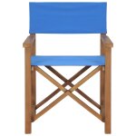 Vidaxl chaise de metteur en scène bois de teck solide bleu Vidaxl chaise de metteur en scène bois de teck solide bleu