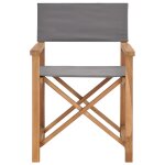 Vidaxl chaise de metteur en scène bois de teck solide gris Vidaxl chaise de metteur en scène bois de teck solide gris