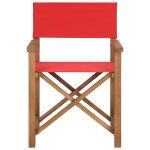 Vidaxl chaise de metteur en scène bois de teck solide rouge Vidaxl chaise de metteur en scène bois de teck solide rouge