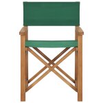 Vidaxl chaise de metteur en scène bois de teck solide vert Vidaxl chaise de metteur en scène bois de teck solide vert