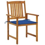 Vidaxl chaises de metteur en scne avec coussins 4 pcs acacia massif