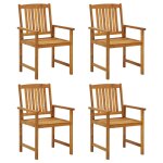 Vidaxl chaises de metteur en scène avec coussins 4 pcs acacia massif Vidaxl chaises de metteur en scène avec coussins 4 pcs acacia massif