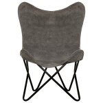 Vidaxl chaise papillon anthracite toile