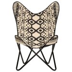 Vidaxl chaise papillon toile imprime