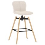 Vidaxl chaises pivotantes de bar 2 pcs crme tissu