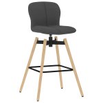 Vidaxl chaises pivotantes de bar 2 pcs gris fonc tissu