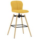 Vidaxl chaises pivotantes de bar 2 pcs jaune tissu