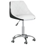 Vidaxl chaise pivotante de bureau blanc et noir similicuir
