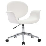 Vidaxl chaise pivotante de bureau blanc similicuir