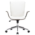 Vidaxl chaise pivotante de bureau blanc similicuir et bois courb