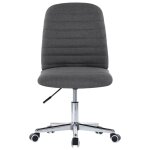 Vidaxl chaise pivotante de bureau gris foncé tissu Vidaxl chaise pivotante de bureau gris foncé tissu