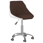 Vidaxl chaise pivotante de bureau marron et blanc similicuir