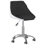 Vidaxl chaise pivotante de bureau noir et blanc similicuir