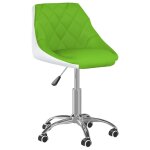 Vidaxl chaise pivotante de bureau vert et blanc similicuir