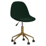 Vidaxl chaise pivotante de bureau vert fonc velours