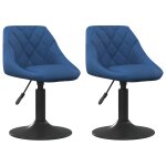 Vidaxl chaises pivotantes � d�ner 2 pcs bleu velours