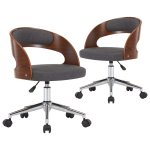 Vidaxl chaises pivotantes  dner 2 pcs gris bois courb et tissu