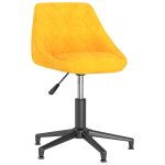 Vidaxl chaises pivotantes  dner 4 pcs jaune moutarde velours