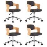 Vidaxl chaises pivotantes � d�ner 4 pcs noir bois courb� et similicuir