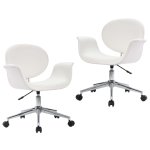 Vidaxl chaises pivotantes de salle à manger 2 pcs blanc similicuir Vidaxl chaises pivotantes de salle à manger 2 pcs blanc similicuir