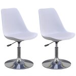 Vidaxl chaises pivotantes de salle  manger 2 pcs blanc similicuir
